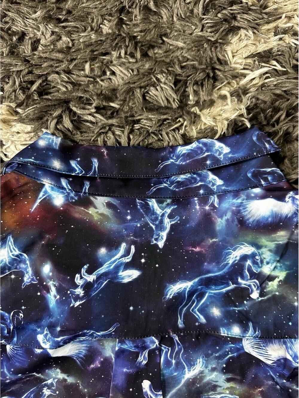 Torrid Harry Potter Patronus Button Up Shirt Womens Plus Size 3 3X Galaxy NWT - Picture 9 of 13